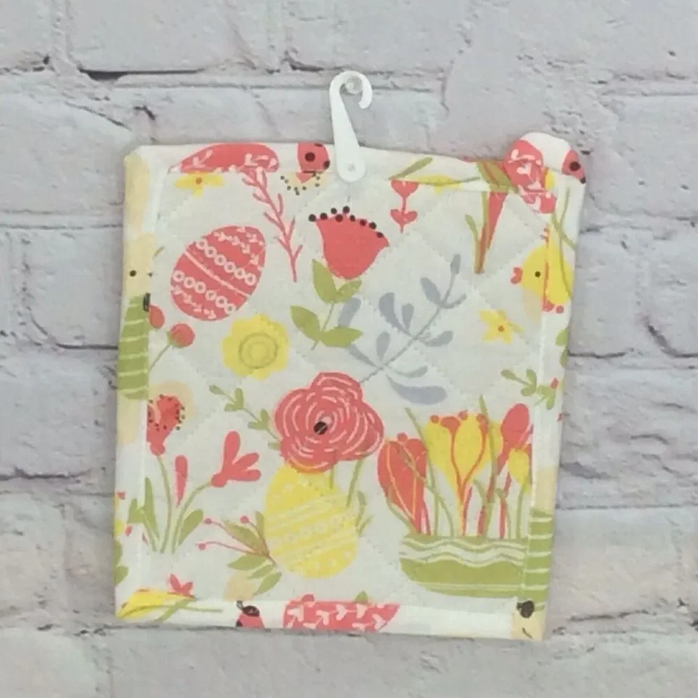 🌷Happy Easter🌷 3 Pc Kitchen Set Spring Pastel Dish Towel/Pot Holder/Oven Mitt